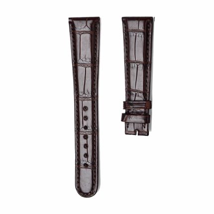 Dark Brown Glossy Alligator Leather Front Watch Strap With Fit A Lange & Söhne 1815