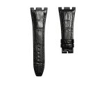 ：Audemars Piguet Royal Oak 15400 26331 Royal Oak Offshore 26470 15703 Alligator Leather Watch Strap Cane Grain Black Raised Spine Steel Lug Front