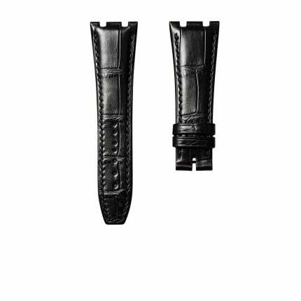 Audemars Piguet Royal Oak 15400 26331 Royal Oak Offshore 26470 15703 Alligator Leather Watch Strap Cane Grain Black Steel Lug Front