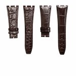 Audemars Piguet Royal Oak 15400 26331 Royal Oak Offshore 26470 15703 Alligator Leather Watch Strap Cane Grain Brown Double Sided Steel Lug Front