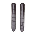 Dark Brown Glossy Alligator Leather Replacement Watch Strap For Ballon Bleu W6920097 WE900351 WE902063