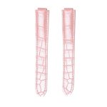 Pink Glossy Alligator Leather Replacement Watch Strap For Ballon Bleu W6920097 WE900351 WE902063