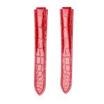 Red Glossy Alligator Leather Replacement Watch Strap For Ballon Bleu W6920097 WE900351 WE902063