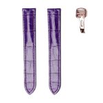 Purple Glossy Alligator Leather Watch Strap With Rose Gold Buckle For Cartier Clé de Cartier WSCL0016 WJCL0014 WJCL0031