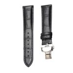 Black Calf Leather Watch Strap Black Stitch Silver Buckle For Ball Engineer II NM2082C-LJ-SL