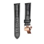 Black Calf Leather Watch Strap White Stitch Rose Gold Buckle For Ball Engineer II NM2082C-LJ-SL
