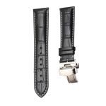 Black Calf Leather Watch Strap White Stitch Silver Buckle For Ball Engineer II NM2082C-LJ-SL
