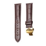 Brown Calf Leather Watch Strap Brown Stitch Gold Buckle For Ball Engineer II NM2082C-LJ-SL