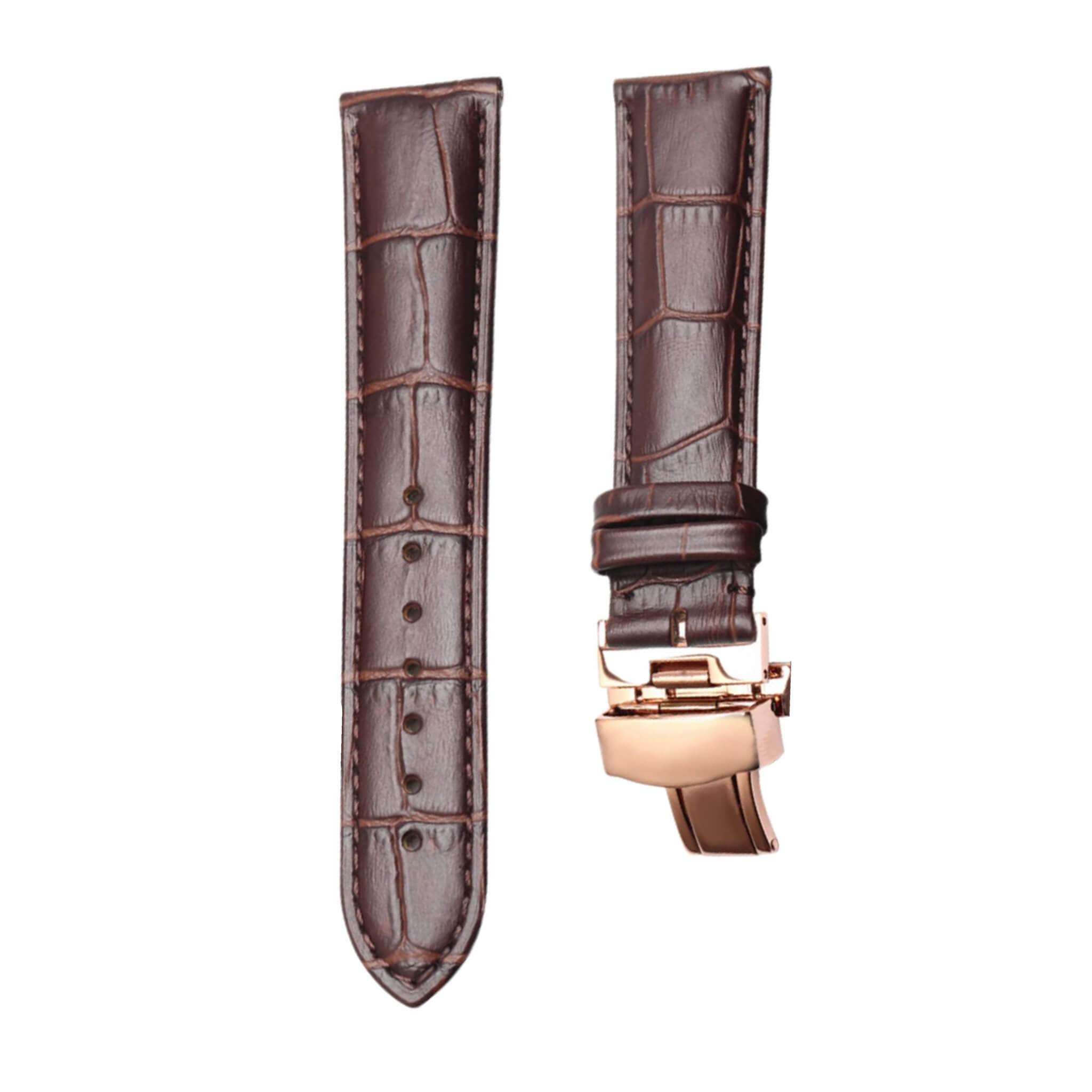 ball-engineer-nm2082c-lj-sl-calf-leather-watch-strap-brown-brown-stitch-rose-gold-buckle-front Brown Calf Leather Watch Strap Brown Stitch Rose Gold Buckle For Ball Engineer II NM2082C-LJ-SL