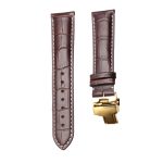 Brown Calf Leather Watch Strap White Stitch Gold Buckle For Ball Engineer II NM2082C-LJ-SL