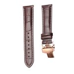 Brown Calf Leather Watch Strap White Stitch Rose Gold Buckle For Ball Engineer II NM2082C-LJ-SL