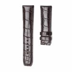 Dark Brown Alligator Leather Watch Strap Front View For Baume & Mercier Classima MOA08869 MOA10214