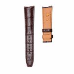 Back View Brown Glossy Alligator Leather Watch Strap Showcase For Baume Clifton MOA10053 MOA10055 MOA10058