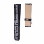 Straight Flat Black Polished Alligator Leather Watch Strap For Baume & Mercier Clifton Ref MOA10053 MOA10055 MOA10058