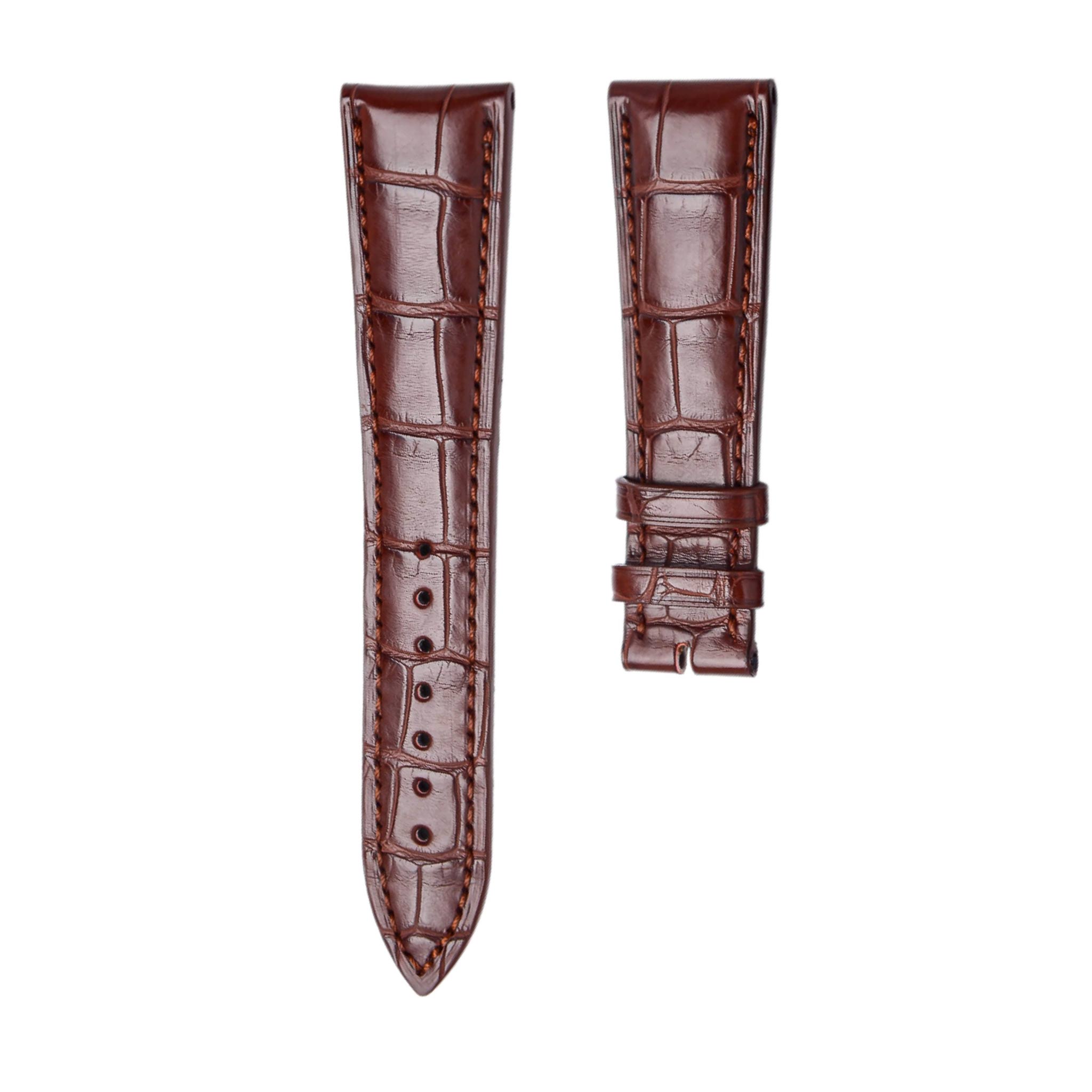 blancpain-3663-2360-alligator-leather-watch-strap-brown Brown Circular Grain Genuine Alligator Leather Replacement Watch Strap For Blancpain 3663 2360