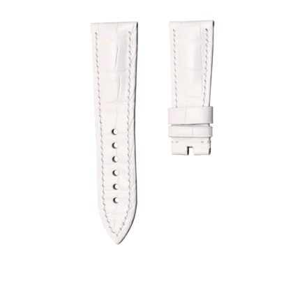 Blancpain Fifty Fathoms 5015 Alligator Leather Watch Strap Cane Grain White Front