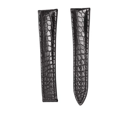 Blancpain Villeret 6025 Alligator Leather Watch Strap Black Front