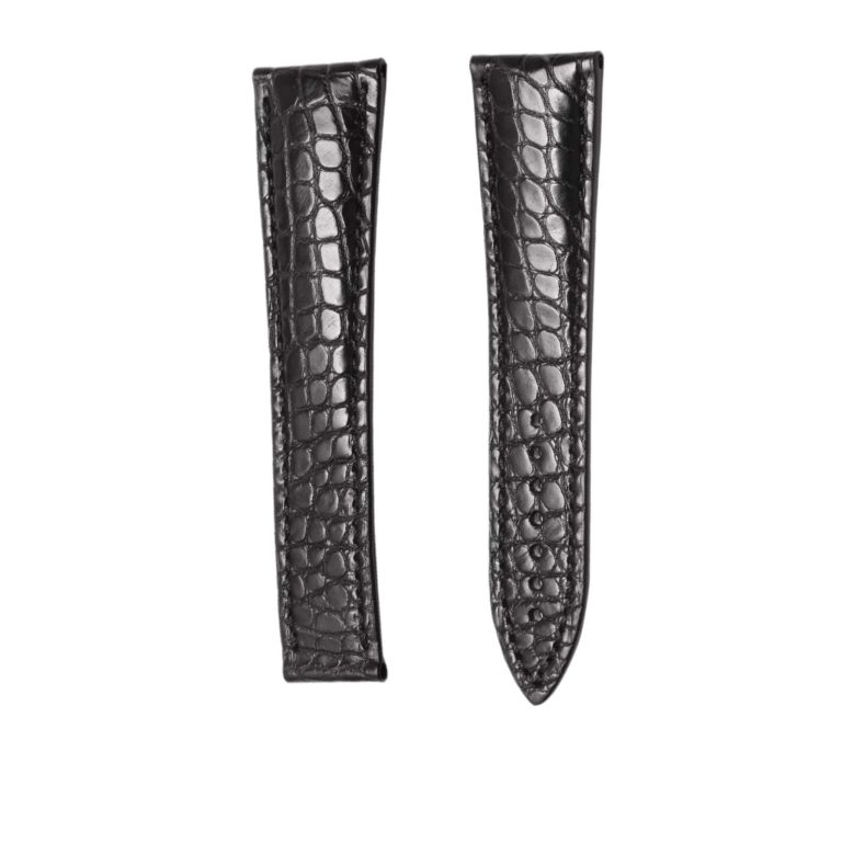 Blancpain Villeret 6025 Alligator Leather Watch Strap Black Front