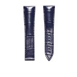 Blancpain Villeret 6025 Alligator Leather Watch Strap Cane Grain Dark Blue Front