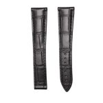 Blancpain Villeret 6025 Cowhide Leather Watch Strap Black Front