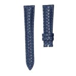 Blancpain Villeret 6106-1127-95A Braided Cowhide Leather Watch Strap Dark Blue Unstitched Active Spring Bar Front