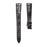 Blancpain Villeret 6106-1127-95A Cane Grain Alligator Leather Watch Strap Black Unstitched Active Spring Bar Front