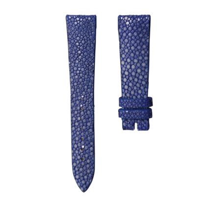 Blancpain Villeret 6106-1127-95A Stingray Leather Watch Strap Blue Unstitched Active Spring Bar Front