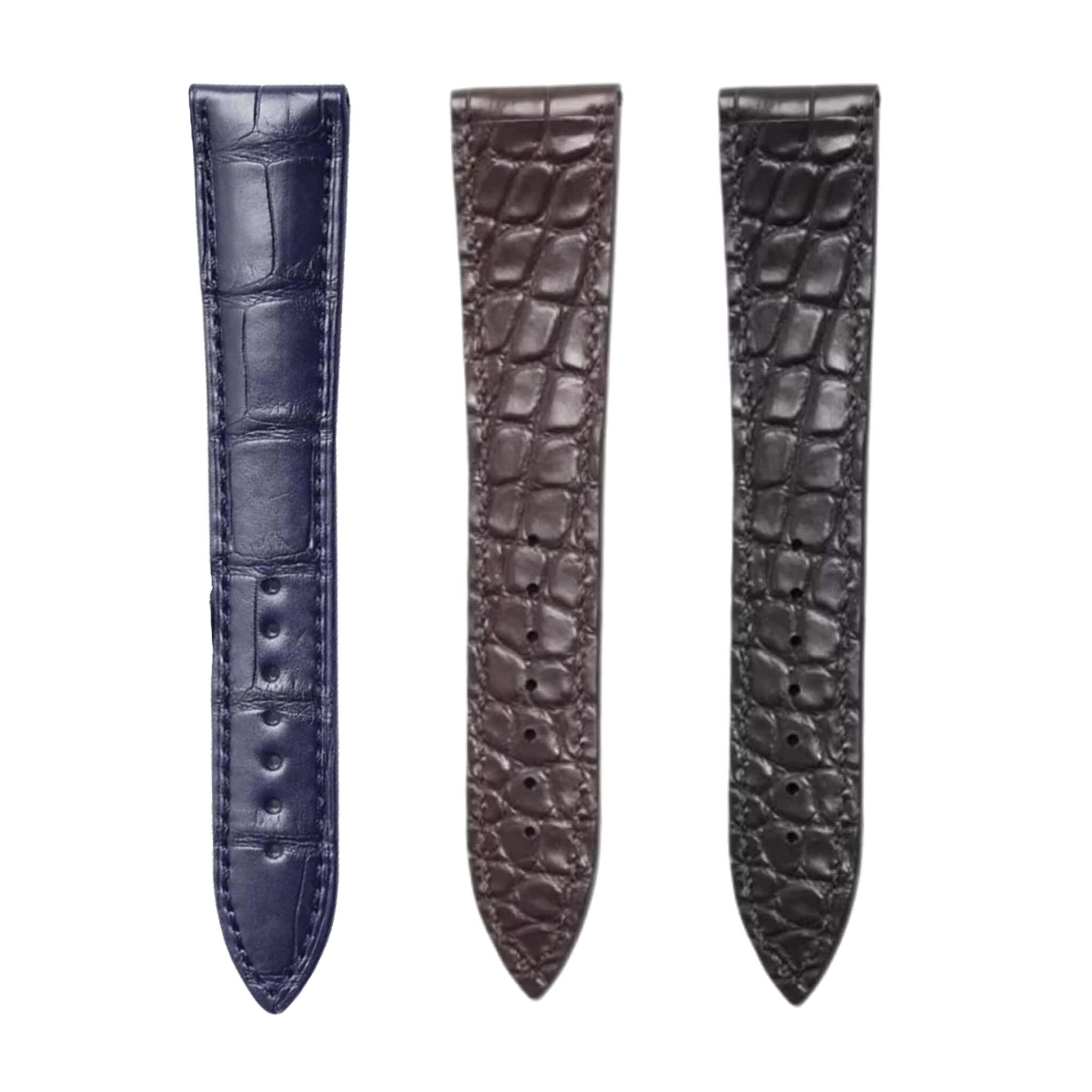 Blancpain Villeret 6654-3642-55B Alligator Leather Watch Strap Multi Color Comparison Front