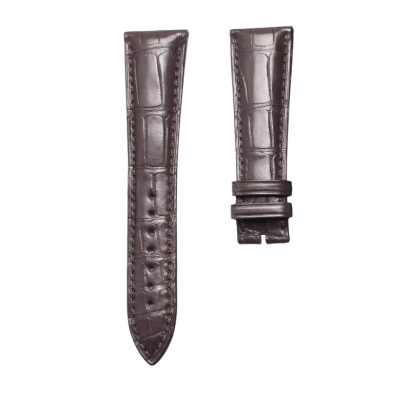 Blancpain Villeret 6654-3642-55B Cane Grain Alligator Leather Watch Strap Dark Brown Thick 5.0 Front