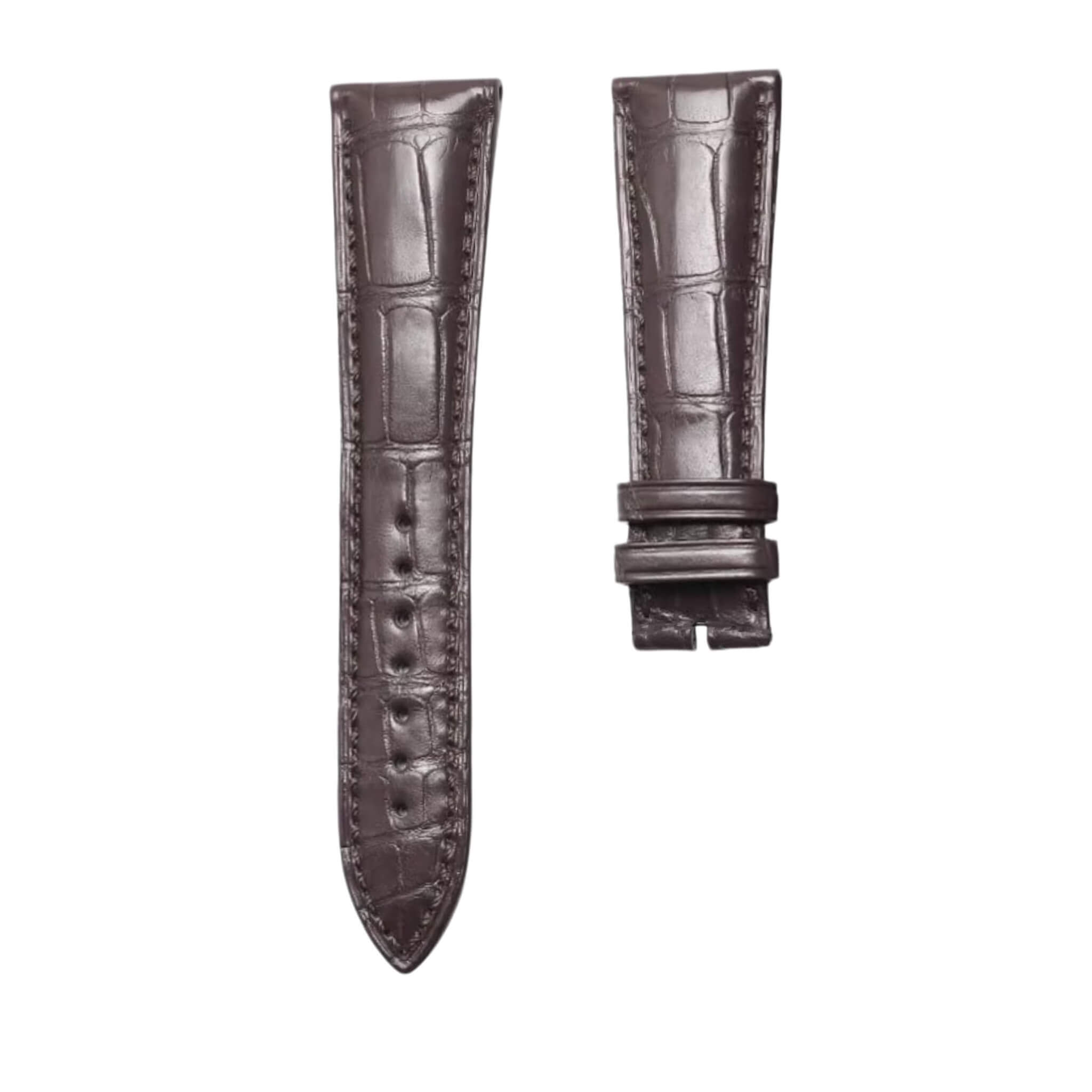 blancpain-villeret-6654364255b-cane-grain-alligator-leather-watch-strap-darkbrown-thick5mm-front Blancpain Villeret 6654-3642-55B Cane Grain Alligator Leather Watch Strap Dark Brown Thick 5.0 Front