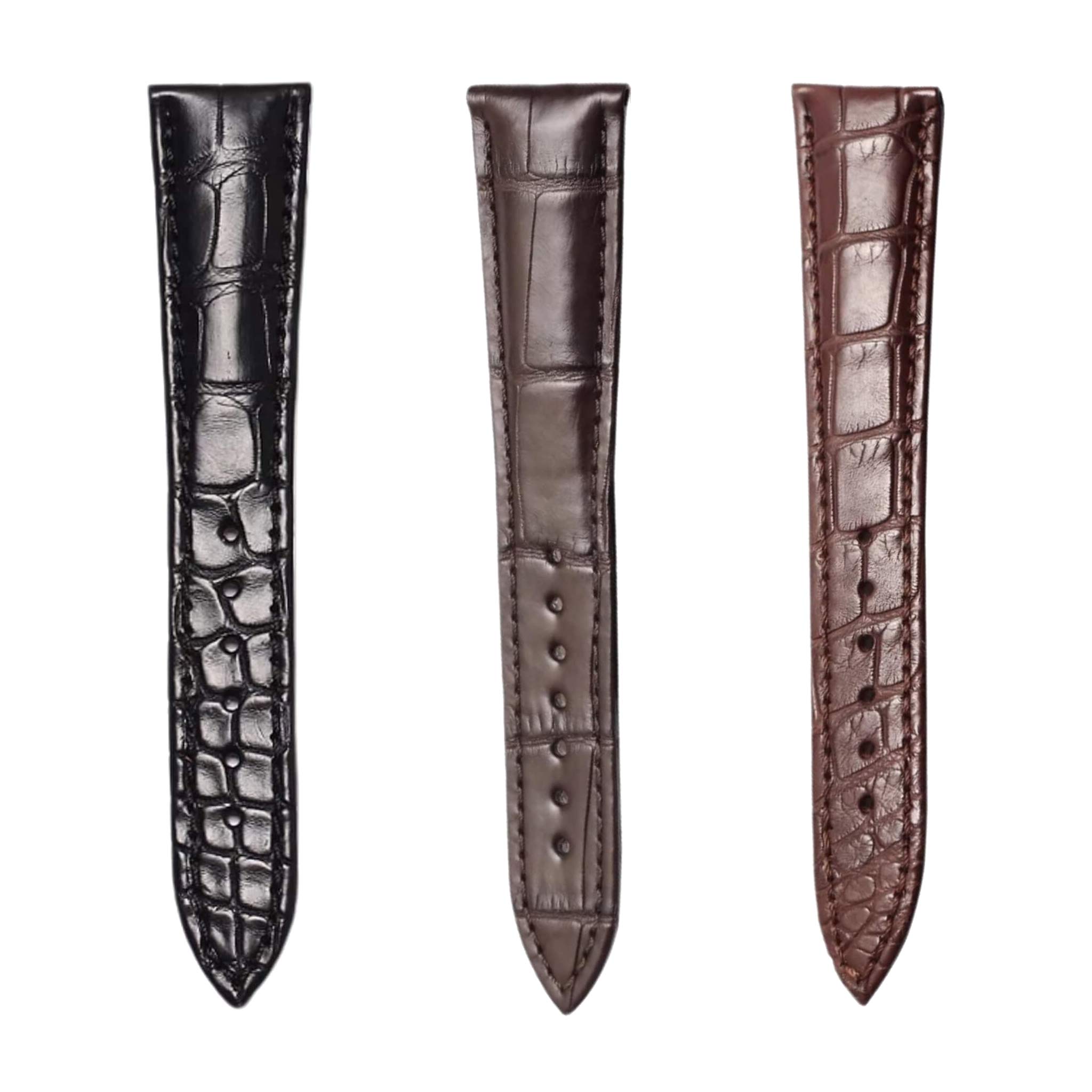 Breguet Classique 7787BR/29/9V6 Alligator Leather Watch Strap Three Style Comparison Front