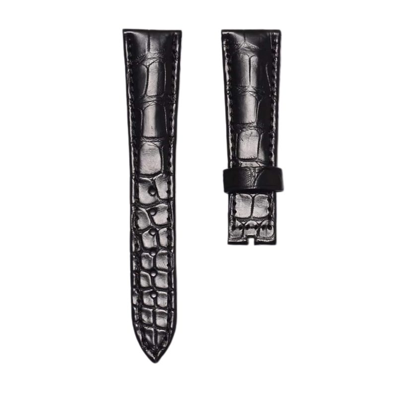 Breguet Classique 7787BR/29/9V6 Cane Grain Alligator Leather Watch Strap Black 20X16 Front