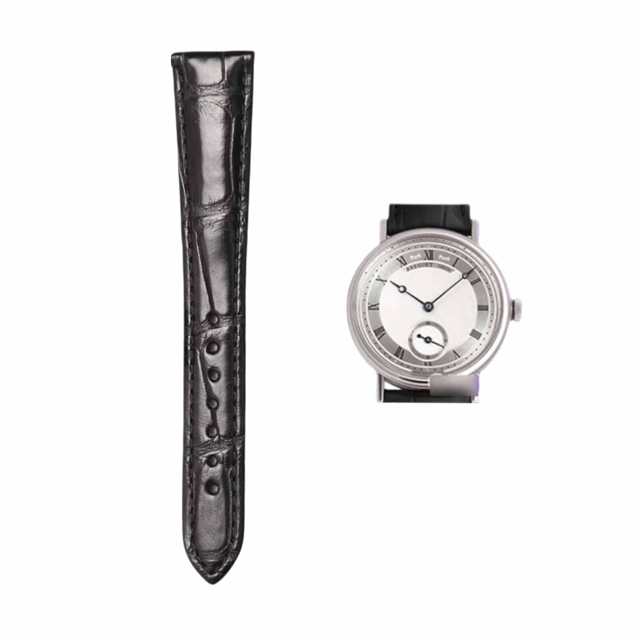 Breguet Heritage 5907BR/12/984 Alligator Leather Watch Strap With Watch Display Front