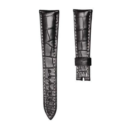 Breguet Type XX 3800ST/92/9W6 Cane Grain Alligator Leather Watch Strap Black Beige Stitch Front