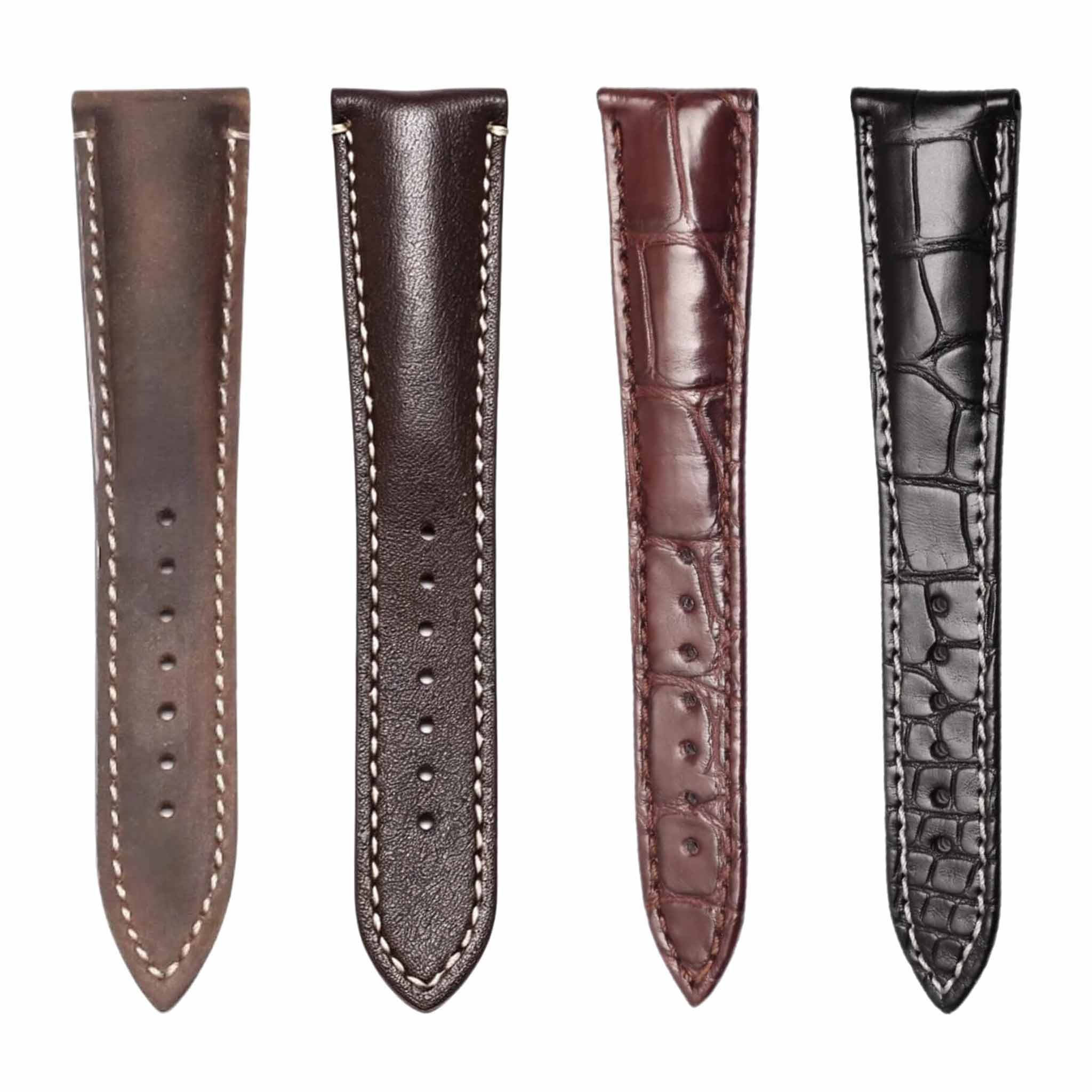 Breguet Type XX 3800ST/92/9W6 Leather Watch Strap Four Style Comparison Front