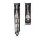 Breguet Type XXI 3810BR/92/9ZU Cane Grain Cowhide Leather Watch Strap Black Beige Stitch Steel Tip Thick Pin Front