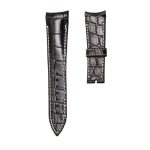 Breguet Type XXI 3810BR/92/9ZU Double Sided Cane Grain Alligator Leather Watch Strap Black Beige Stitch Steel Tip Thick Pin Front