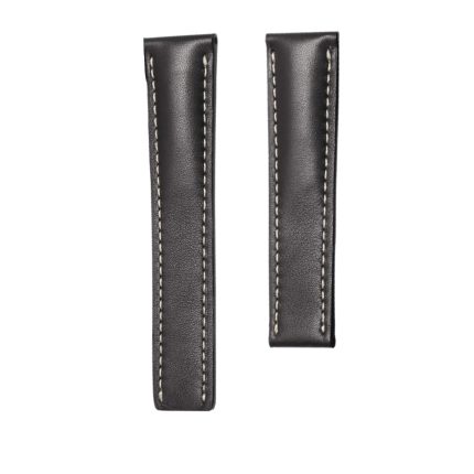 Breitling Navitimer B01 43 Cowhide Leather Watch Strap Smooth Skin Black Front