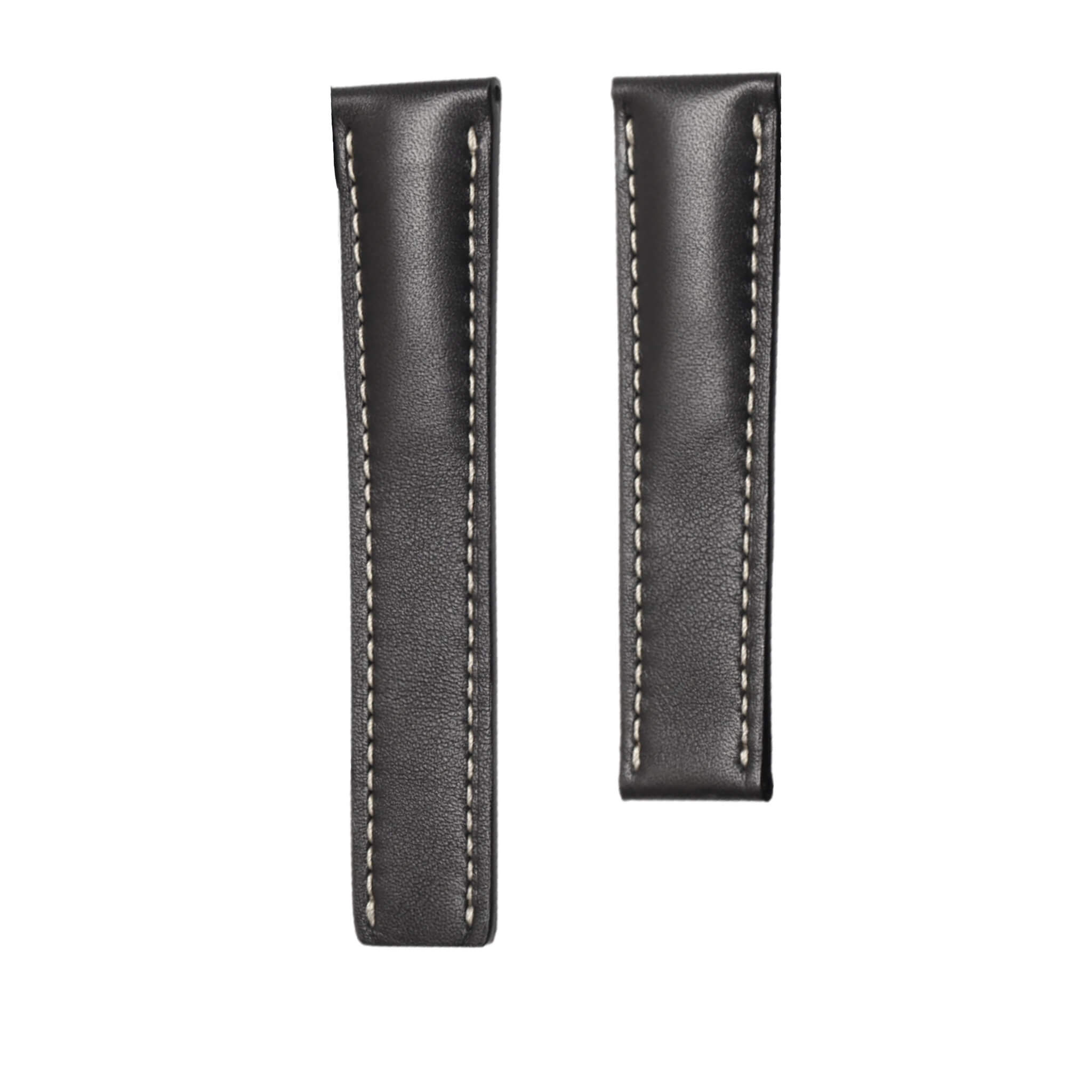 breitling-navitimer-b01-43-cowhide-leather-watch-strap-black-front Breitling Navitimer B01 43 Cowhide Leather Watch Strap Smooth Skin Black Front