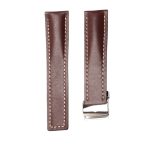 Breitling Navitimer B01 43 Cowhide Leather Watch Strap Smooth Skin Brown Front