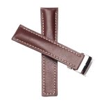 Breitling Navitimer B01 43 Cowhide Leather Watch Strap Smooth Skin Brown Diagonal Display