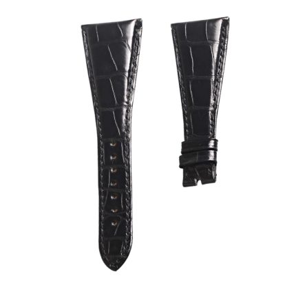Bvlgari Assioma AA48C13 Alligator Leather Watch Strap Black Front