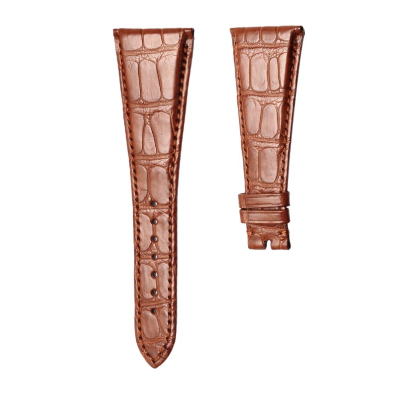 Bvlgari Assioma AA48C13 Alligator Leather Watch Strap Golden Brown Front