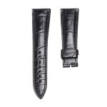 Bvlgari BvlgariBvlgari 101367 Cane Grain Alligator Leather Watch Strap Black Front