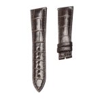 Bvlgari BvlgariBvlgari 101367 Cane Grain Alligator Leather Watch Strap Dark Brown Front
