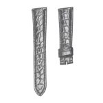 Bvlgari BvlgariBvlgari 101367 Round Scale Alligator Leather Watch Strap Silver Front