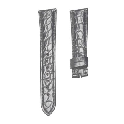 Bvlgari BvlgariBvlgari 101367 Round Scale Alligator Leather Watch Strap Silver Front