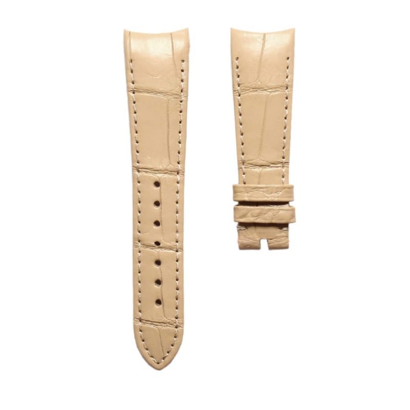 Bvlgari BvlgariBvlgari 101890 Cane Grain Alligator Leather Watch Strap Beige Front