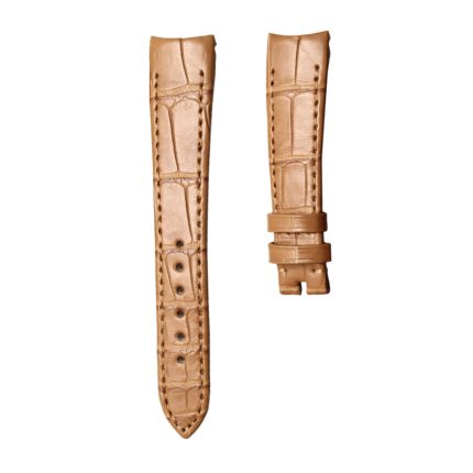 Bvlgari BvlgariBvlgari 101890 Cane Grain Alligator Leather Watch Strap Tan Front