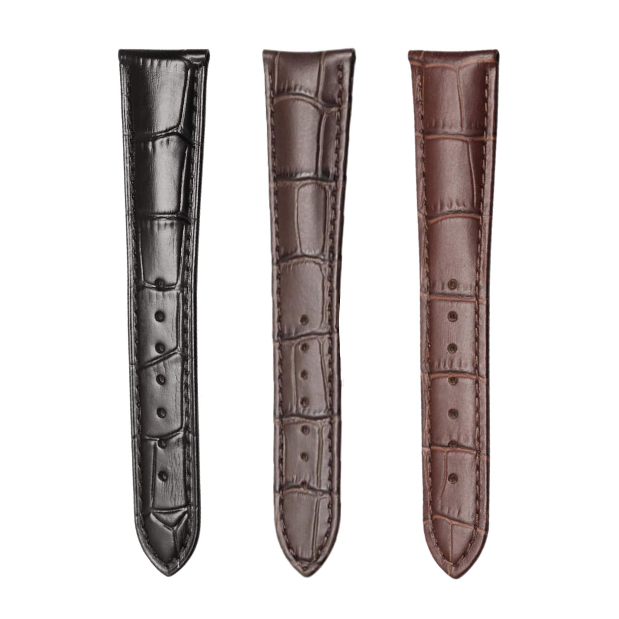 Bvlgari BvlgariBvlgari 102248 Cowhide Leather Watch Strap Three Style Comparison Front